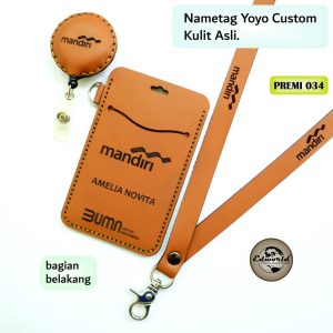 NAMETAG HOLDER YOYO KULIT ASLI