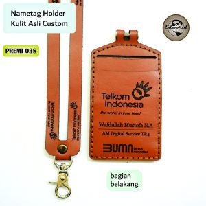 NAMETAG KULIT ASLI CUSTOM PREMIUM