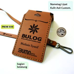 NAMETAG KULIT ASLI LIPAT MAGNET